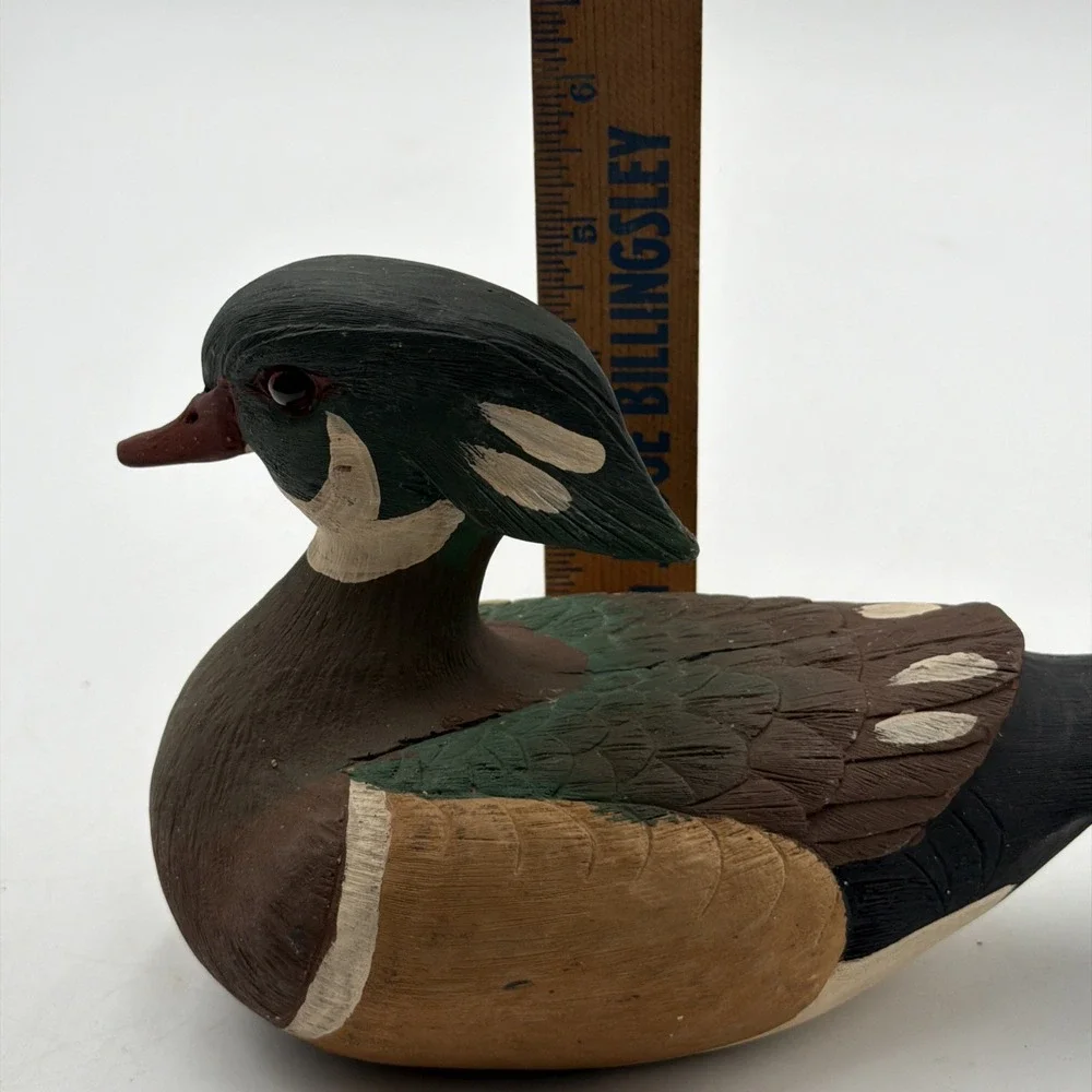 Vintage Craft-Tex American Wildlife Wood Duck Figurine Decoy 1985 Signed
